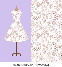 Fabric pattern design for a woman's dress. Perfect for printing on fabric or paper.