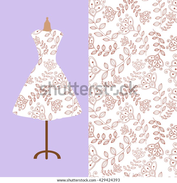 Fabric Pattern Design Womans Dress Perfect Stock Vector (Royalty Free ...