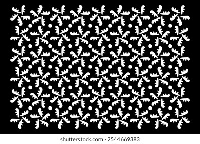 Fabric pattern elements decoration black and white