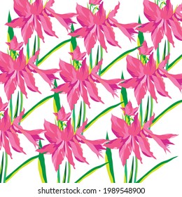 Fabric pattern from fresh wildflowers for fabric print, poster, cover, invitation card design background