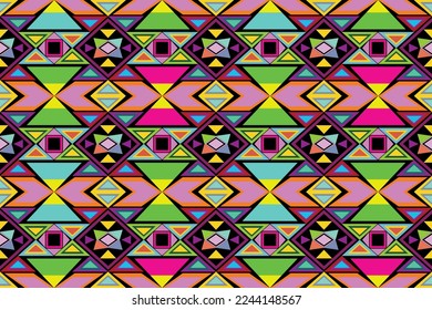 Fabric pattern geometric aztec for decorative print textiles  