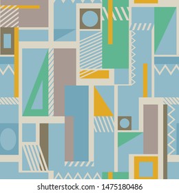 fabric pattern with geometric shapes, pop art pattern design 