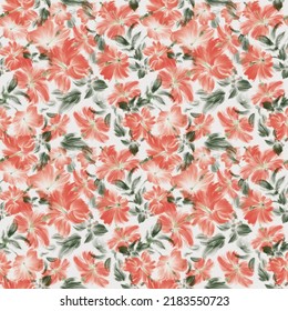 fabric pattern hand painted flowers seamless beautiful