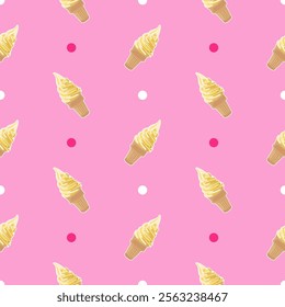 Fabric pattern: ice cream and circles