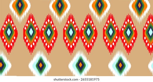 Padrão de tecido ikat Oriental étnico 