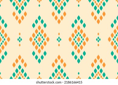 Fabric pattern Indian style. Geometric ethnic ikat seamless pattern traditional. Design for background, wallpaper, illustration, fabric, clothing, carpet, textile, batik, embroidery.