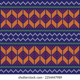 Patrón de tela para el suéter de jacquard tejido plano de punto y prendas de vestir vector totalmente editable 
