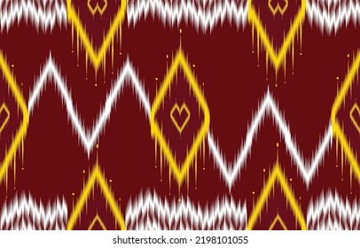 Fabric pattern knitted design heart line zigzag seamless red gold white textile wallpaper background clothes thai style