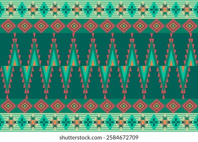 Fabric pattern native american design geometric pattern navajo , boho , american indian style pattern seamless vector for fabric patterns, curtains or home decorations.	