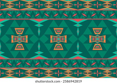 Fabric pattern native american design geometric pattern navajo , boho , american indian style pattern seamless vector for fabric patterns, curtains or home decorations.	

