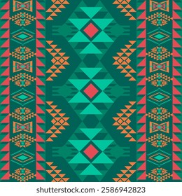 Fabric pattern native american design geometric pattern navajo , boho , american indian style pattern seamless vector for fabric patterns, curtains or home decorations.	
