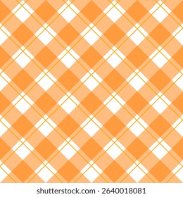Fabric pattern, orange checkered pattern, gift wrapping paper , seamless pattern 