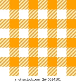 Fabric pattern,  orange and white checkered pattern, gift wrapping paper , seamless pattern 
