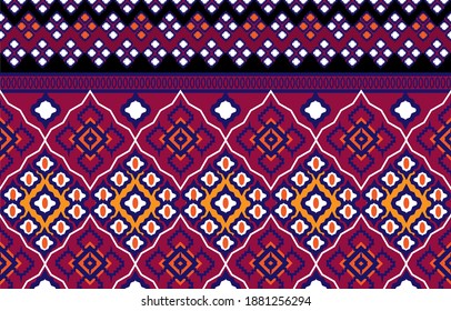 Fabric pattern patterns On blue background EP.3. Used to decorate on fabrics, advertisements, flyers, book covers, etc.