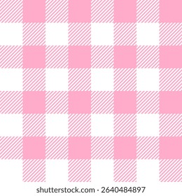 Fabric pattern, pink and white checkered pattern, gift wrapping paper , seamless pattern 