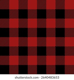 Fabric pattern, red and black checkered pattern, gift wrapping paper , seamless pattern 