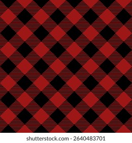 Fabric pattern, red and black checkered pattern, gift wrapping paper , seamless pattern 