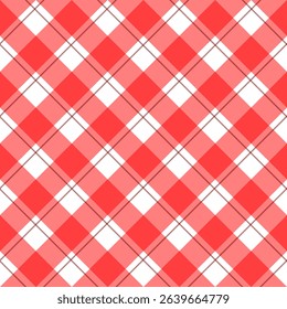 Fabric pattern, red checkered pattern, gift wrapping paper