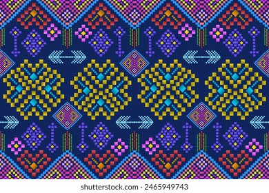 The fabric pattern is seamless in every direction, in a pixel pattern.