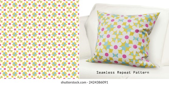 Fabric Pattern, Seamless Repeat Pattern Texture Surface for Cushion Cover, Fabric Cloth Pattern, Textile, Pillow, Tile, Tablecloth, Blanket, Garment, Clothes, Wallpaper, Background, Wrapping Paper.