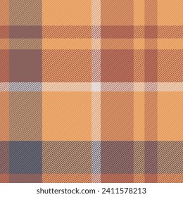 Stoffmuster nahtlos aus gepolstertem Tartan mit Hintergrundvektor Textur Check-in orange und rote Farben.