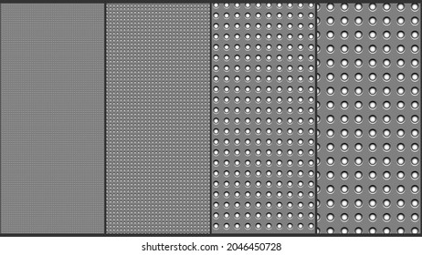 Fabric Pattern. Small plastic or metallic balls in the holes of flat texture platform