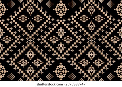 Fabric pattern, square shape, gold and black color