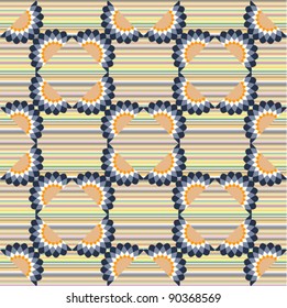 Fabric pattern with stripes si circles