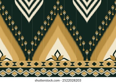 Padrão de tecido estilo ikat, padrão sem costura, cor verde, luxuoso, padrão abstrato, moda 