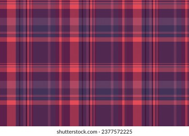 Fabric pattern tartan of background vector texture with a seamless plaid check textile in pink and violet colors.