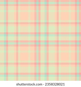 Fabric pattern tartan of textile texture plaid with a vector check background seamless in light and red colors.