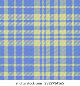 Fabric pattern textile of plaid check texture with a vector seamless background tartan in blue and light colors.