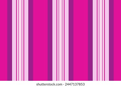 Fabric pattern texture of vector background seamless with a textile stripe vertical lines in pink and white colors.