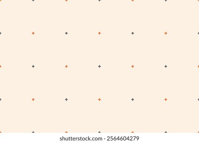 Fabric pattern traditional ethnic motif ikat geometric cross stitch.Ikat embroidery Ethnic oriental Pixel brown cream label background. Abstract,vector,illustration. Texture,decoration,wallpaper.