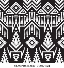 Black White Tribal Vector Seamless Navajo Stock Vector (Royalty Free ...