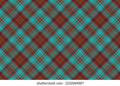 Fabric pattern vector. Background tartan seamless. Textile check texture plaid in orange and red colors.