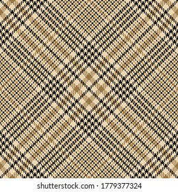 Fabric pattern vector in black and gold. Glen seamless tartan check plaid for tablecloth, skirt, or other modern spring and autumn fashion textile design.