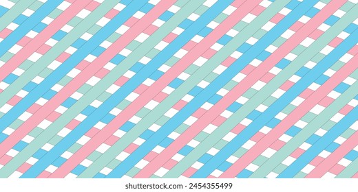 Patrón de tela Diseño de Vector Patrón diagonal contrastante Líneas rosas y líneas azules Se utiliza para el trabajo de diseño de ropa y decoraciones para el hogar y artículos de uso general