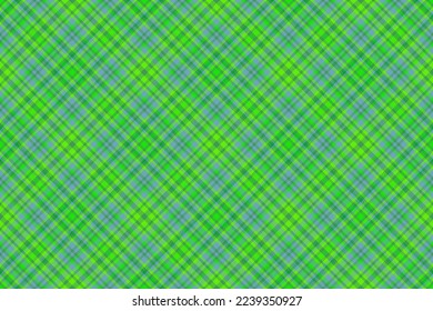Fabric pattern vector. Seamless plaid background. Textile check tartan texture in green and blue colors.
