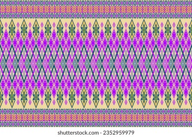 Fabric pattern for weaving. Thai fabric pattern for textiles. Square seamless pattern for Asian traditional fabric. Design for fabric.