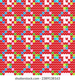 Fabric patterns from geometric shapes Arrange them in a netting pattern crochet, alternating colors.