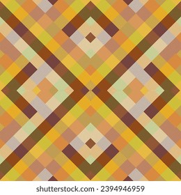Die Stoffmuster der geometrischen Formen ordnen sie in einem Netzmuster Häkchen mit wechselnden Farben an.
