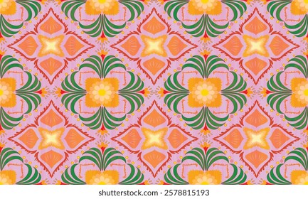 The fabric patterns seamless vector pattern, beautifully arranged floral, with flowers in the center