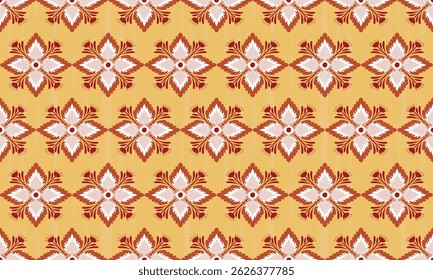 The fabric patterns seamless vector pattern, beautifully arranged floral, with flowers in the center, orange , white , yellow background