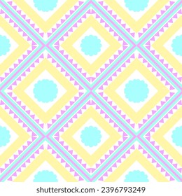 Fabric pink blue yellow pastel seamless pattern