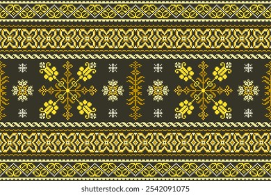 Fabric pixel art pattern background.cotton pattern,oriental style modern flower pattern tiles,Saree,Patola,Dupatta,Clothing,fabric,batik,Knitwear,Embroidery,carpet,wrapping,clothing