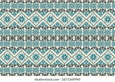 Diseño tradicional del patrón inconsútil del pixel de la tela para la ropa del Fondo de pantalla de fondo que envuelve el estilo del bordado de la ilustración del batik de la tela.