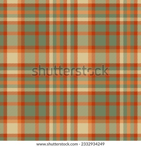 Fabric plaid background of textile check vector with a seamless tartan texture pattern in orange and pastel colors.