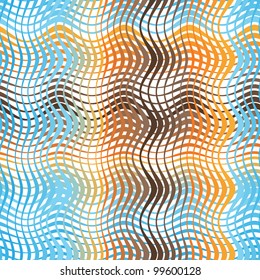 Fabric plaid texture (Vector seamless wave background)