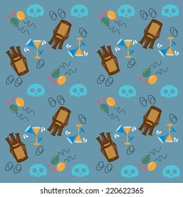 Fabric print patterns with drink party